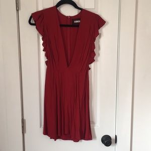 Red Reformation Mini Dress with Sash